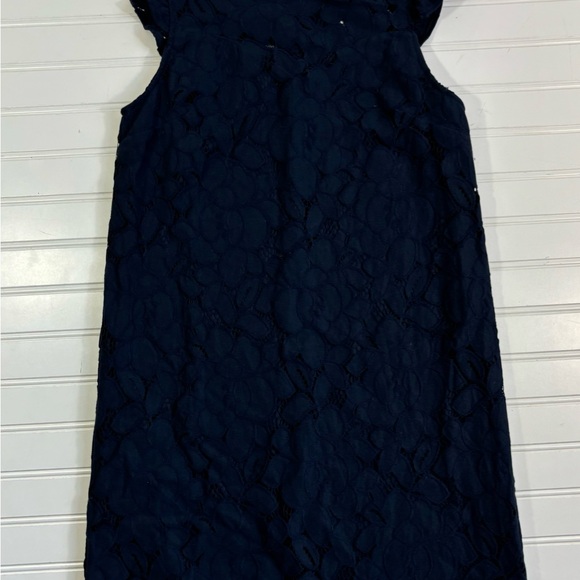 Monteau Lace Dress Short Navy Blue Womens Size Small Lined - Picture 7 of 15